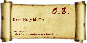 Orr Bogdán névjegykártya